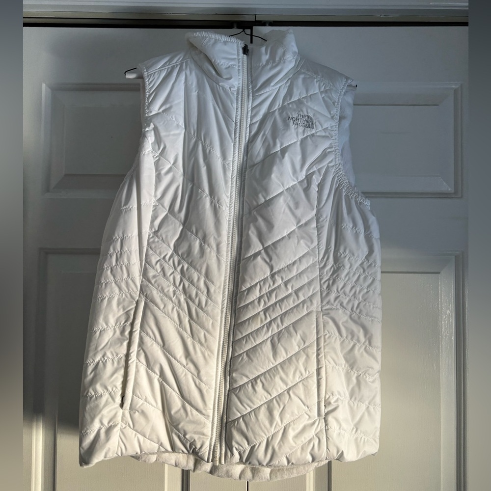 North Face White Quilted Vest